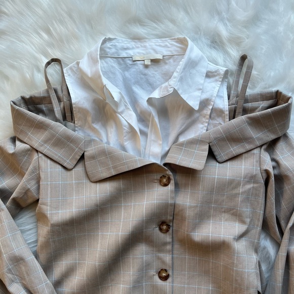 Maje Redwan Convertible Plaid Dress Size 3 - Picture 4 of 6